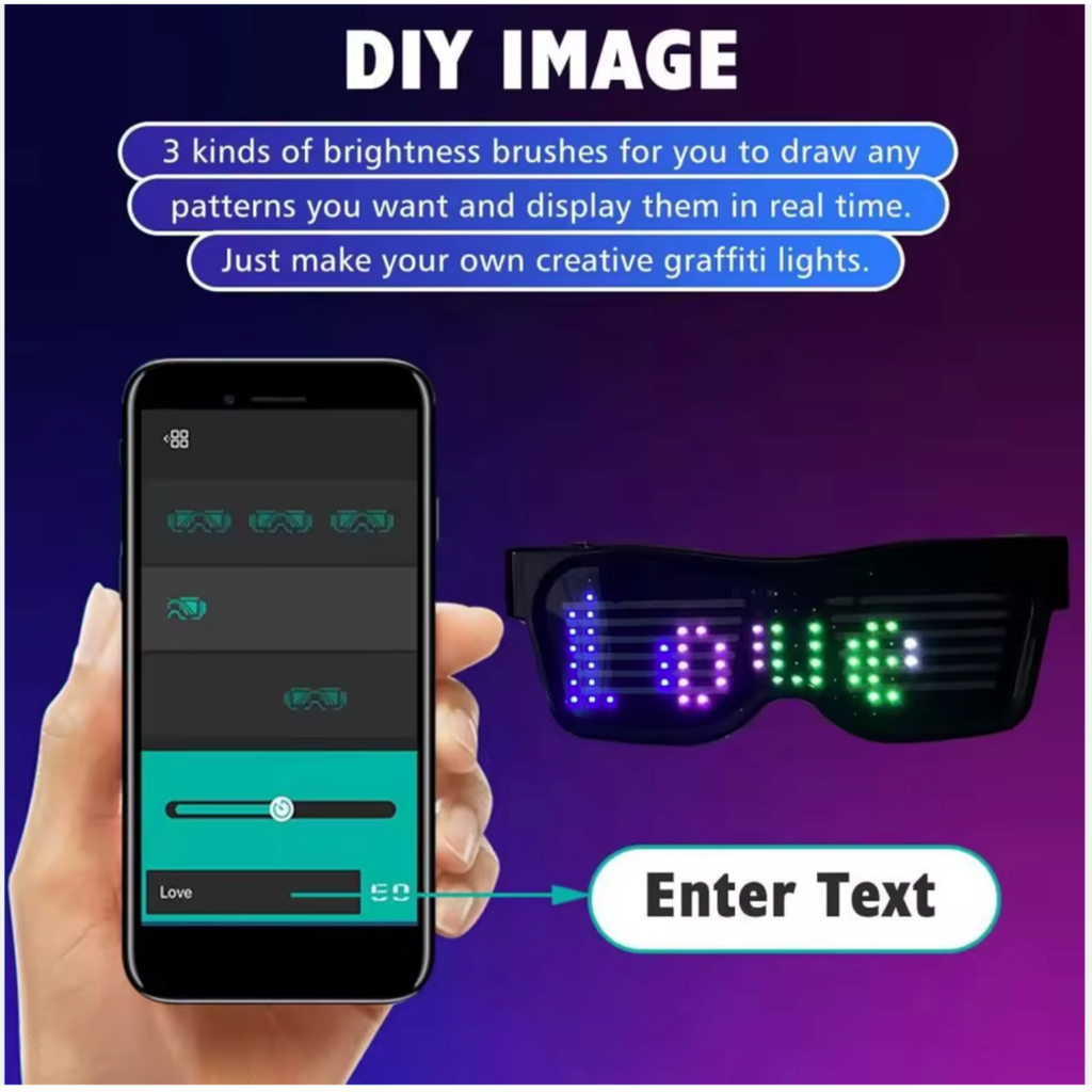LED Glasses with App