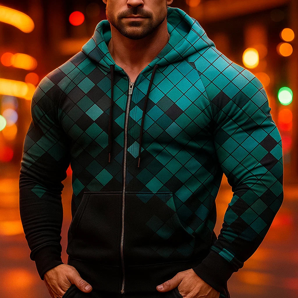 Gradient Zipper Hoodie