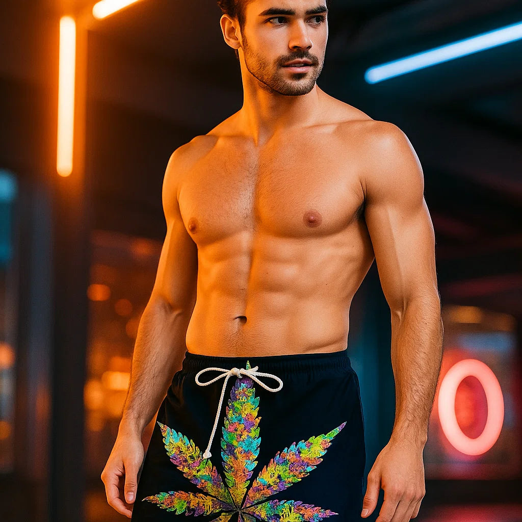 Cannabis Leaf Beach Shorts