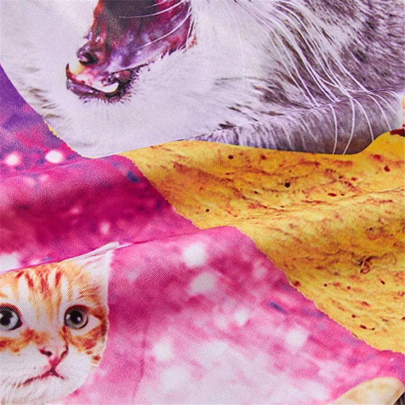 Space Taco Cats Flamingo Fire 3D All over Printed Sweatpants Casual Streetwear Joggers Women Men Clothing Dropship