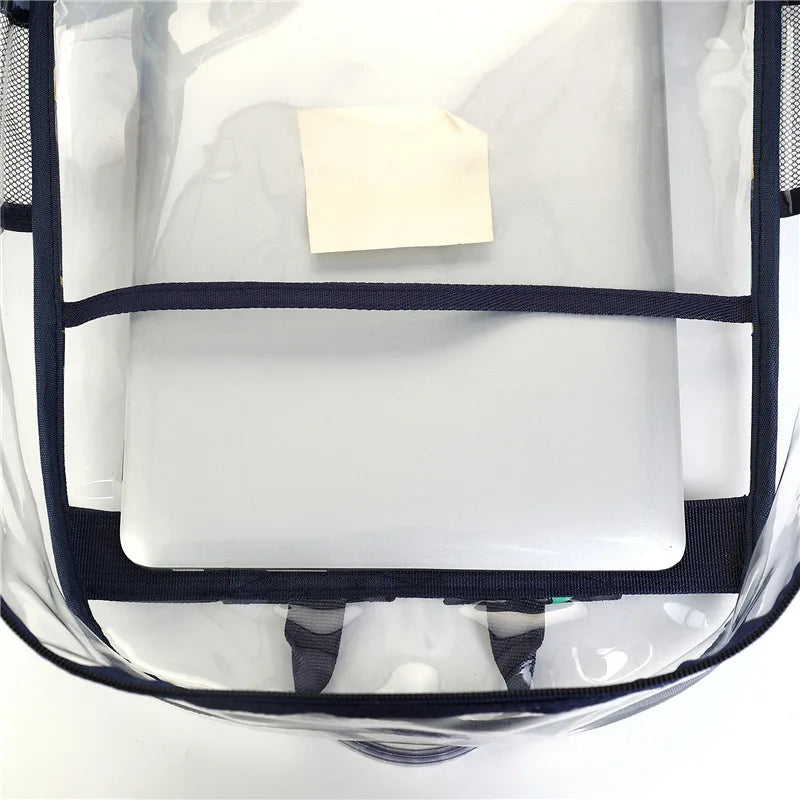 Transparent Backpack with Large Capacity Graffiti Color Trend PVC Student Bag PVC Transparent Bag Travel Bag Storage Bag