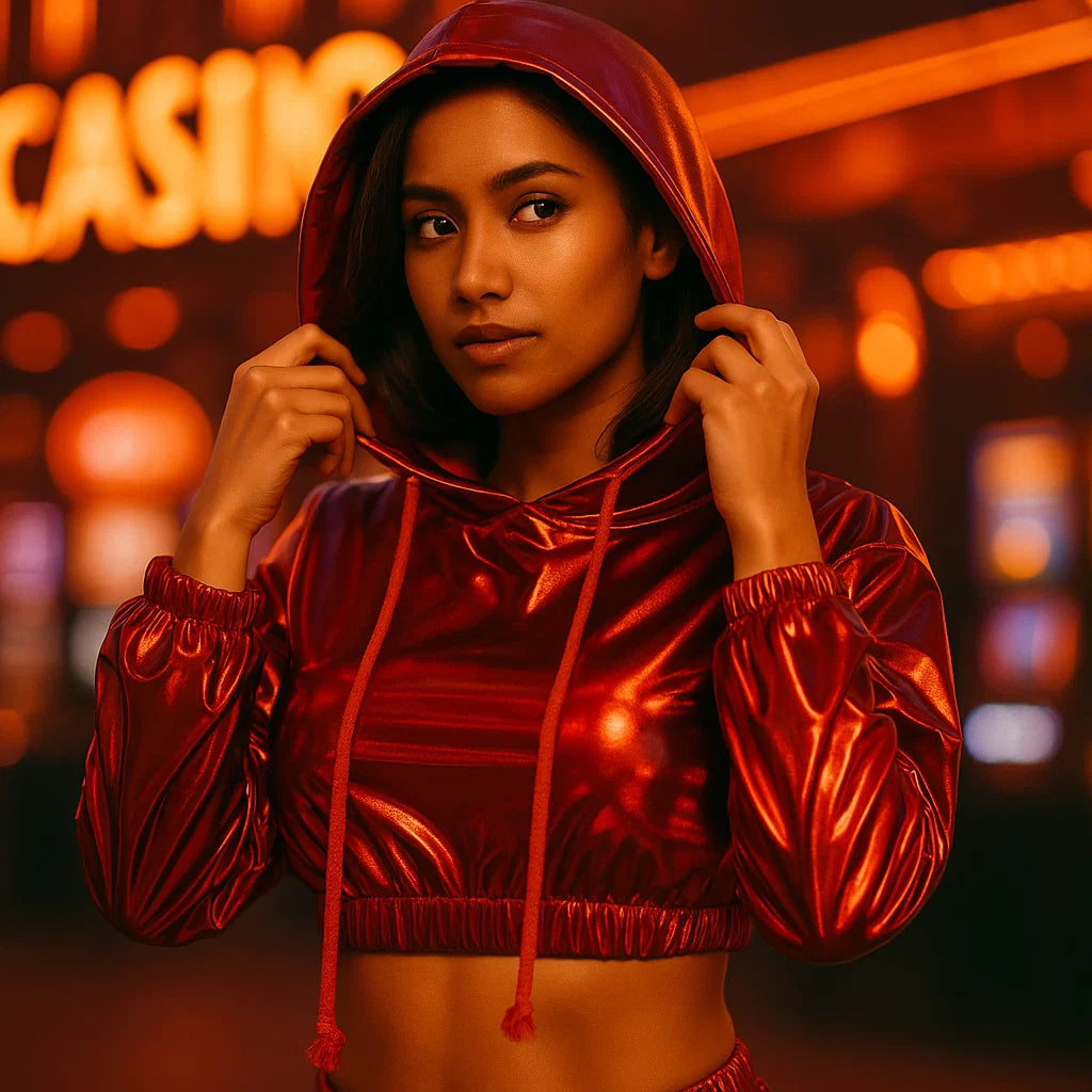 Cropped Holographic Hoodie