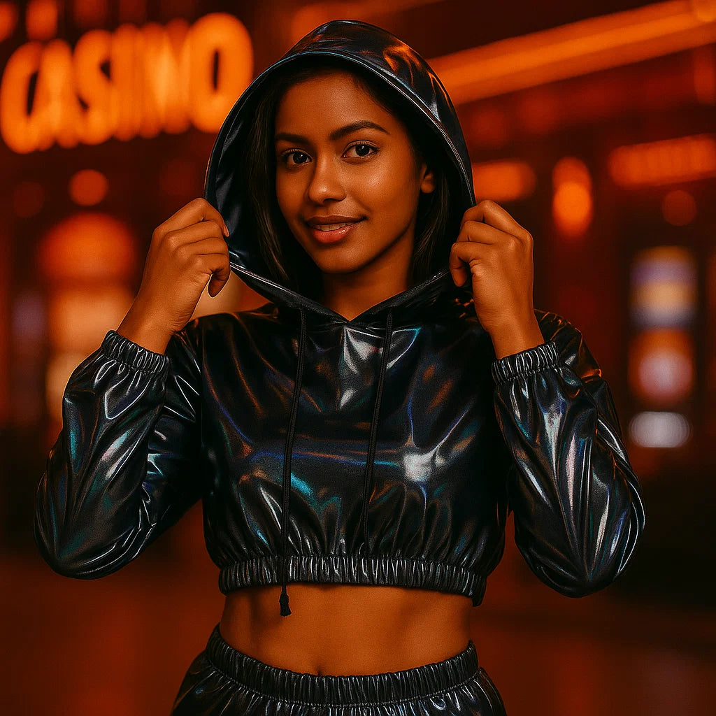 Cropped Holographic Hoodie