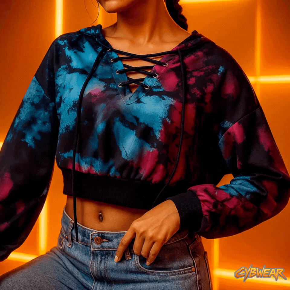 Tie-Dye Cropped Hoodie