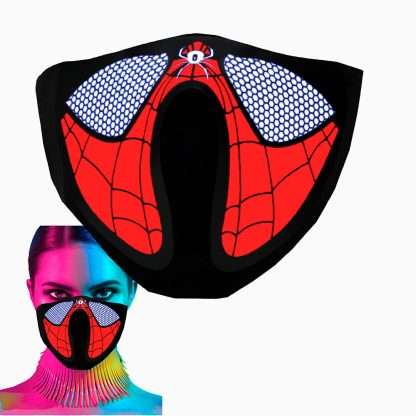 Sound-Activated LED Face Mask - Red Spider - Image 3