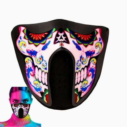 Sound-Activated LED Face Mask - Day Of The Dead - Image 4